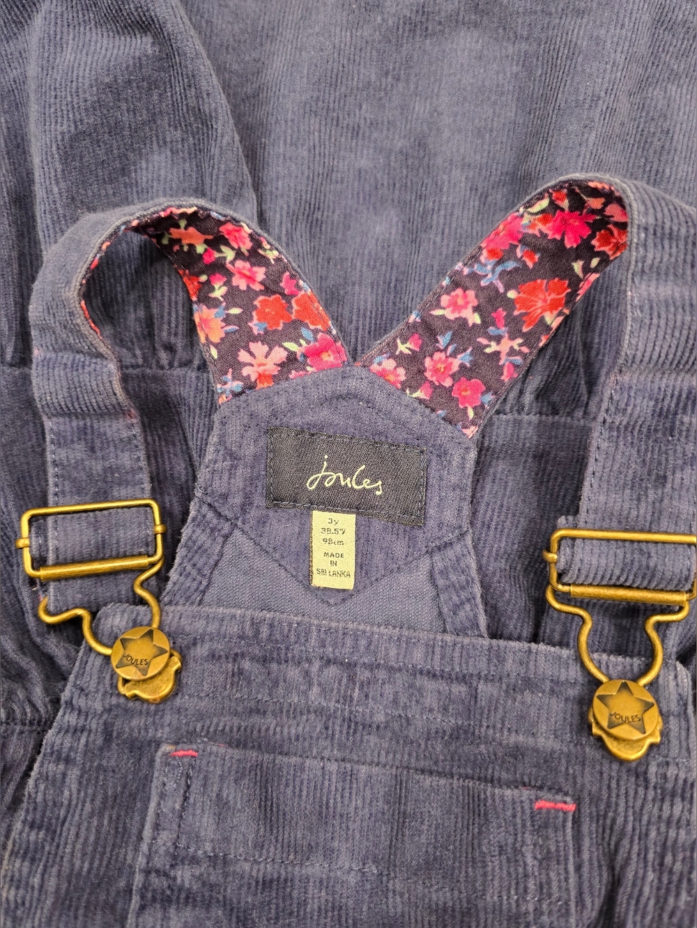 Joules Classic Navy Jojo Corduroy Swing Pinafore Dress 3Y - Picture 4 of 6